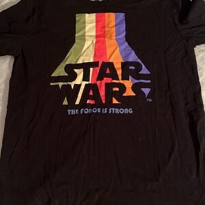 Star Wars Tee - Black with Rainbow Design